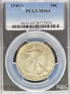1940-S Walking Liberty Half Dollar MS64 PCGS (#PA28727820) - Bild 1 von 2