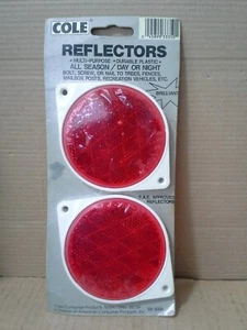Cole 03-300 RED Reflectors High Visibility 3" Weatherproof . USA. New sealed - Picture 1 of 7