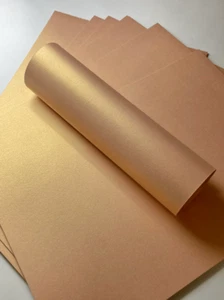 10 Sheets A4 Sandy Bronze Gold Shimmer Pearlescent Card Double Sided 300gsm - Picture 1 of 9