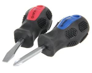 HYPER TOUGH 2-PIECE STUBBY SCREWDRIVER SET, NEW - Picture 1 of 2