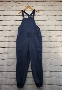 DULUTH TRADING CO Overalls Womens Medium Buckle Cinched Waist Blue Cargo - Picture 1 of 11