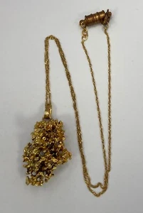 18ct Gold Organic Nugget Style Pendant & 18" Twist 18k Gold Chain 20 grammes - Picture 1 of 13