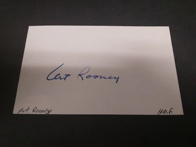 Art Rooney Signed Index Card Autograph Pittsburgh Steelers Founder JSA COA-1 # - Image 1 of 3