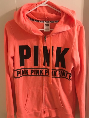 UNDERCOVER Felpa Victoria Secret ROSA Campus con cappuccio XS tunica lunga full zip logo