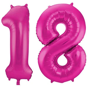 Folienballon 86 cm PINK Zahl 18 Zahlenballon Luftballon Geburtstag Helium - Imagen 1 de 3