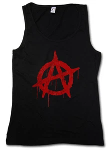 ANARCHY A VINTAGE LOGO TANK TOP VEST GYM Cyber Punk Gothic Rocker Symbol Sign - Bild 1 von 1