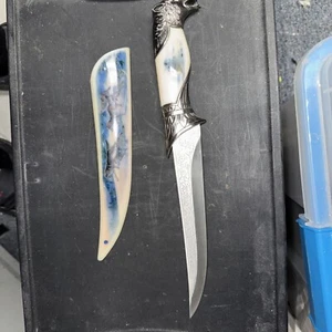 Large Wolf Knife With Sheath Stainless Steel 8 Inch Blade Collectable - Picture 1 of 4