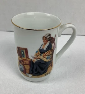 Norman Rockwell Memories Tea Coffee Mug Cup with Gold Trim, Women Reading - Picture 1 of 9