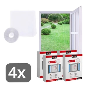Grafner 4er Set Insektenschutz Fliegengitter Fenster 100x100 cm Moskitonetz weiß - Bild 1 von 6