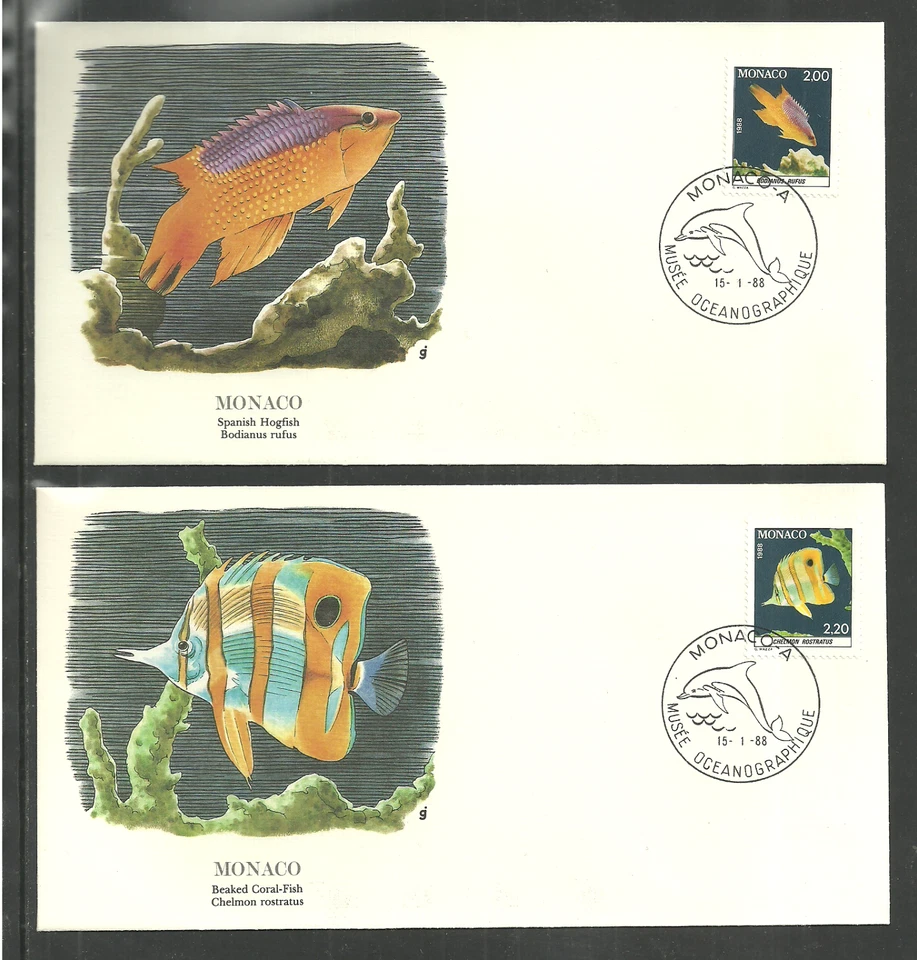 MONACO 1988 MARINE LIFE CORAL FISH NATIONAL AUDUBON SOCIETY FLEETWOOD FDC - Image 1 of 1