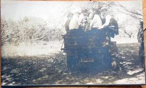 1910 AZO Realphoto Postcard: Men in Back of Early Car/Automobile - Picture 1 of 1