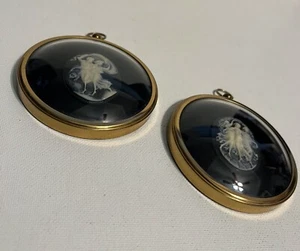 NYMPHS and Three Graces in Cameo Miniature World of Peter Bates Pair England VTG - Picture 1 of 4