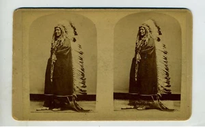 STEREOVIEW – NATIVE AMERICAN - TWO MOONS - CHEYENNE CHIEF - Picture 1 of 2