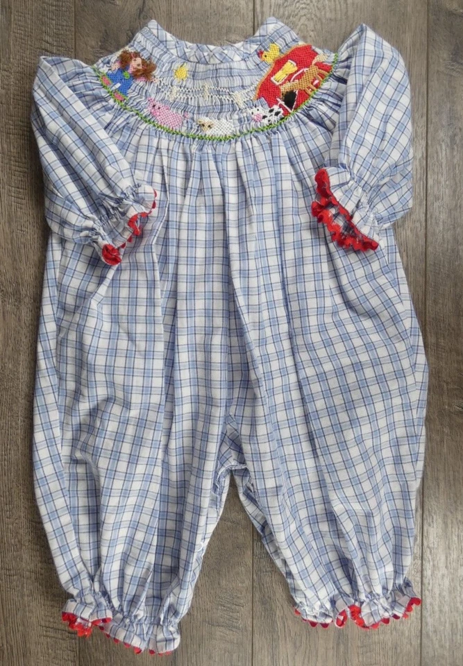 Baby Girl Clothes Zuccini 3 Month Dressy Farm Cow Bubble Outfit - Image 1 of 4