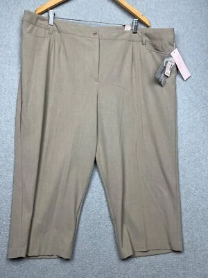 Dressbarn Womens Cropped Pants Slacks Plus 24W Career Office Simple Beige  - Image 1 of 4
