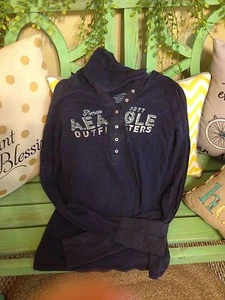 Womens american eagle outfitter navy blue small hoodie - Picture 1 of 3