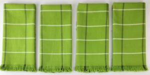 Rachel Zoe Table Napkins Cotton Green White Gray Striped 20"x20" Set Of 4 NWOT - Picture 1 of 6