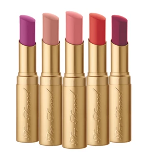 Too Faced La Creme Lip Cream Lipstick- 90210 (Red) & Sugar Fairy (Soft Peach) - Picture 1 of 7