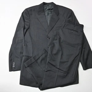 Armani Collezioni Mens 42R 34x29 Gray Stripe Wool Italy Suit Old Money Y2K 2000s - Picture 1 of 12
