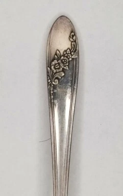 Cuchara de mesa vintage plateada de 6" placa Tudor Oneida Community Foto 1 de 4