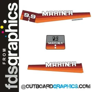 Mariner 9.9hp rainbow outboard engine decals/sticker kit - Picture 1 of 1