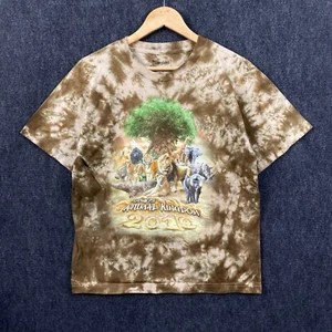 Disney Animal Kingdom 2010 Youth Size XL T-Shirt Brown Beige Tie Dye Graphic Tee - Picture 1 of 7