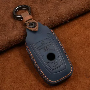 For BMW 1 3 5 Series M1 M2 F10 F20 F30 Leather Remote Key Cover Case Fob Shell - Foto 1 di 16