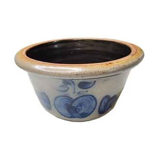 Vintage Schale Rowe Pottery Works selten 1990 blau beige Salzglasur handgefertigt USA - Bild 1 von 9