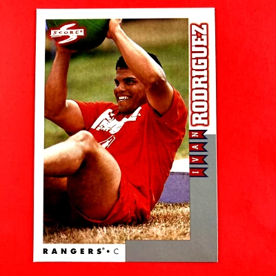 Tarjeta intercambiada de novato Iván Rodríguez 1998 puntuación #33 MLB Texas Rangers Foto 1 de 2