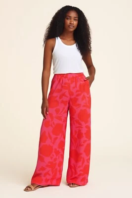 Pantalones clásicos de lino de tiro alto rosa para mujer Kate Spade New York x Target talla XS Foto 1 de 4