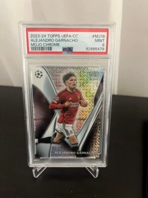 2023-24 Topps UEFA Club Competitions Alejandro Garnacho Mojo Chrome PSA 9 - Image 1 of 2