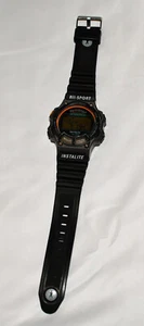 Used Armitron Watch Men M112 All Sport Black Plastic Light Chron Date Quartz - Picture 1 of 10