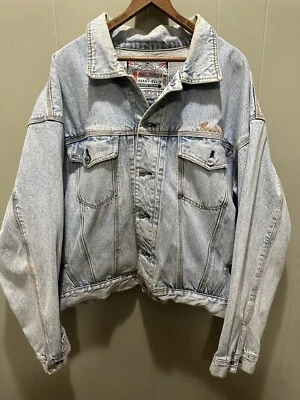 VTG America Perry Ellis Light Wash Button Up Oversized Denim Jean Jacket Size XL - Image 1 of 4