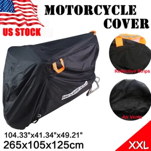 Heavy Duty Waterproof Motorcycle Cover Rain Dust Protector For Kawasaki KLR 650 - Picture 1 of 12