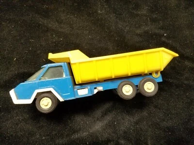 Vintage 1970 Tootsie Toy Blue & Yellow Metal and Plastic Dump Truck 6" Long - Image 1 of 4