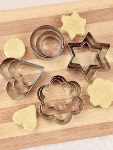 12pcs Stainless Steel Cookie Cutter Set - Assorted Shapes for Baking - NEW - Picture 1 of 7