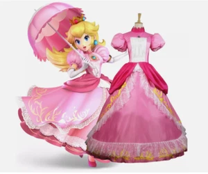 Super Smash Bros. Ultimate Princess Peach Dress Ball Gown Cosplay Costume - Picture 1 of 5