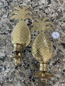 Apliques vintage de piña de latón - Imagen 1 de 3