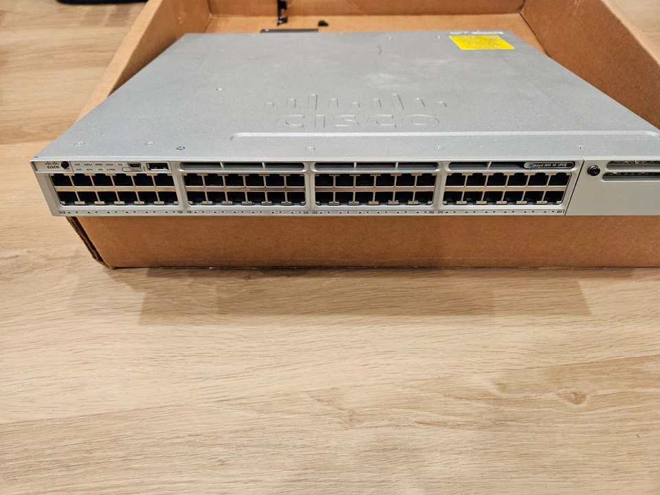 Cisco WS-C3850-48P 48-Port PoE+ Gigabit Switch w/ C3850-NM-BLANK, 1100W PSU - Image 1 of 4