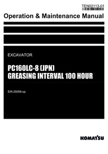 Komatsu PC160LC-8 JPN Greasing int. 100H Excavator Operators Manual SN 25056-up - Picture 1 of 1