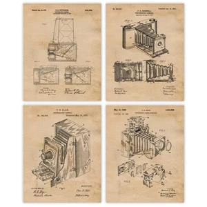 Classic Camera Patent Prints, 4 (8x10) Art Decor Home Work Photography Office - Picture 1 of 10