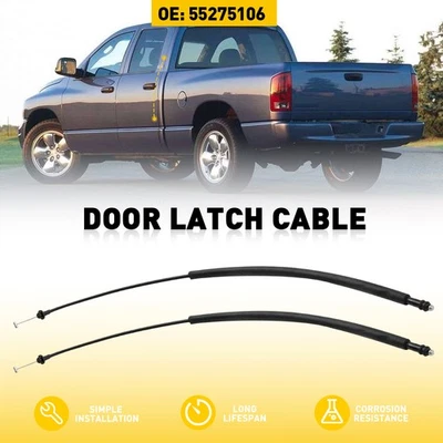 汽车门释放 LH+RH 门锁电缆 适用于套件 1998 - 2002 道奇 Ram 2500 1500 3500 — 第 1/4 张图片