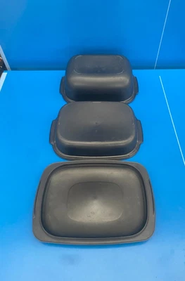 Lot de 2 Cocotte Ovale Ultra Pro Tupperware 3,3 L + 5,7 L + couvercle Noir Four - Photo 1/4