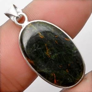 Natural Turkish Rainforest Chrysocolla 925 Silver Pendant Jewelry P-1001 - Picture 1 of 5