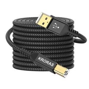 USB 2.0 Printer Cable 20 feet, Type A Male to B Scanner 20FT, Black - Photo 1/7