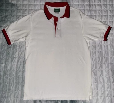 Outer Banks White with red trim Cotton Polo Size Men’s Medium. Very clean/crisp - Image 1 of 4