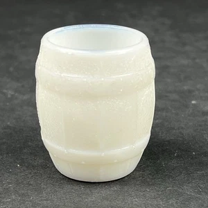 Vintage Milk Glass Mini Barrel Mug Toothpick Holder - Picture 1 of 7