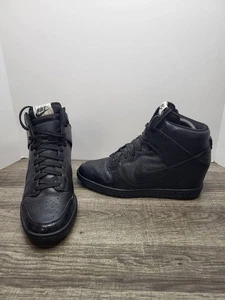 Nike Dunk Sky Hi Wedge Shoes Womens Sz 10.5 Snakeskin Print Leather Sneakers - Picture 1 of 10