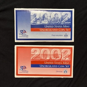 2002 US Uncirculated Coin Proof Set Denver & Philadelphia Mint 10 Coins each - Picture 1 of 9