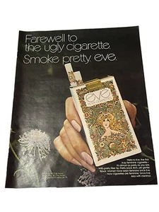 Print Ad Life Magazine Eve Filtered Cigarette June 1971 Farewell To Ugly Smoke - Picture 1 of 1